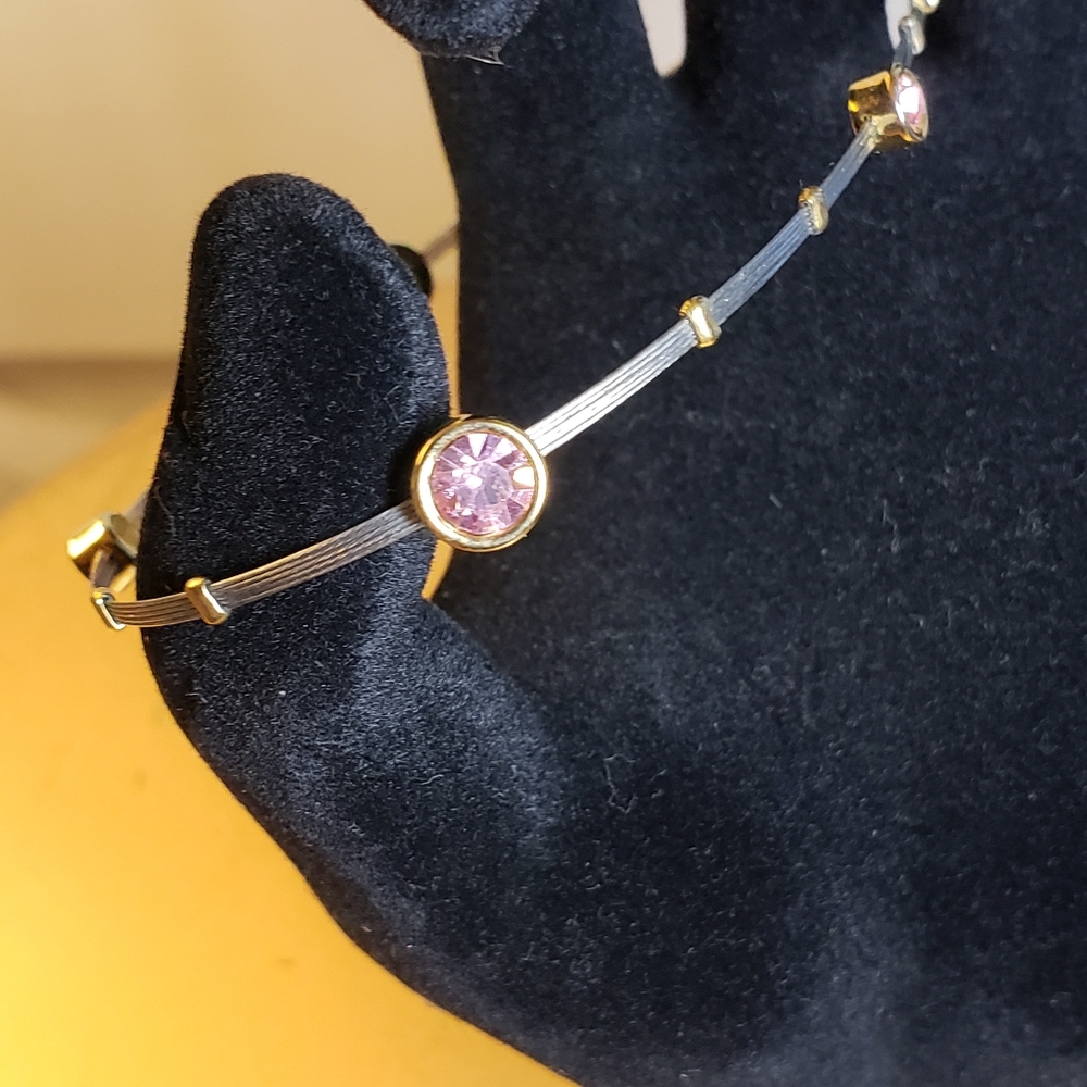 Cable and crystal bracelet - EUC